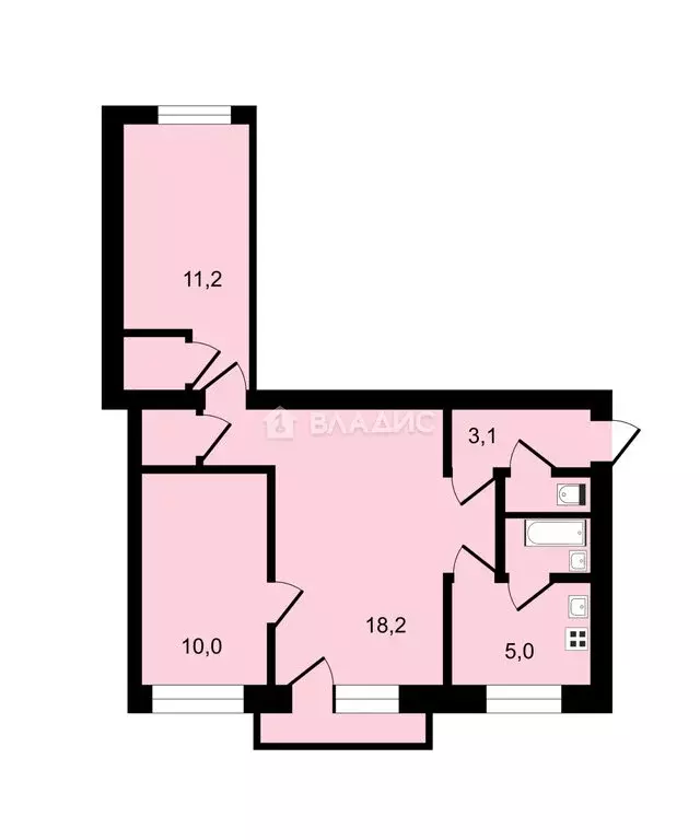 3-комнатная квартира: Вологда, улица Космонавта Беляева, 18 (55.1 м) - Фото 1