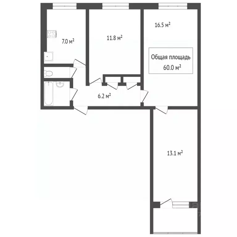 3-к кв. Новосибирская область, Новосибирск ул. Дуси Ковальчук, 28 ... - Фото 1