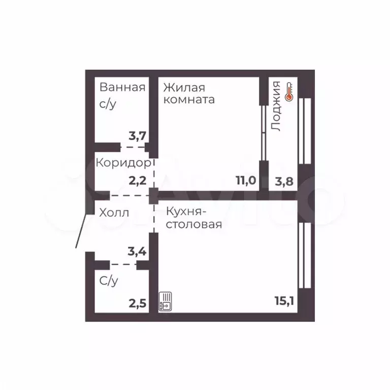 1-к. квартира, 37,9 м, 9/17 эт. - Фото 0
