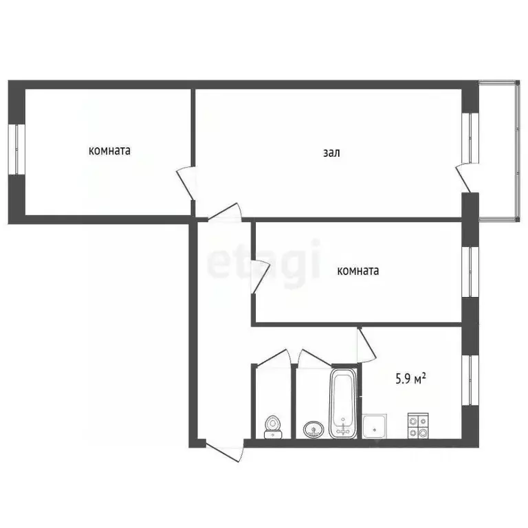 3-к кв. Удмуртия, Ижевск ул. Ворошилова, 43 (58.8 м) - Фото 2