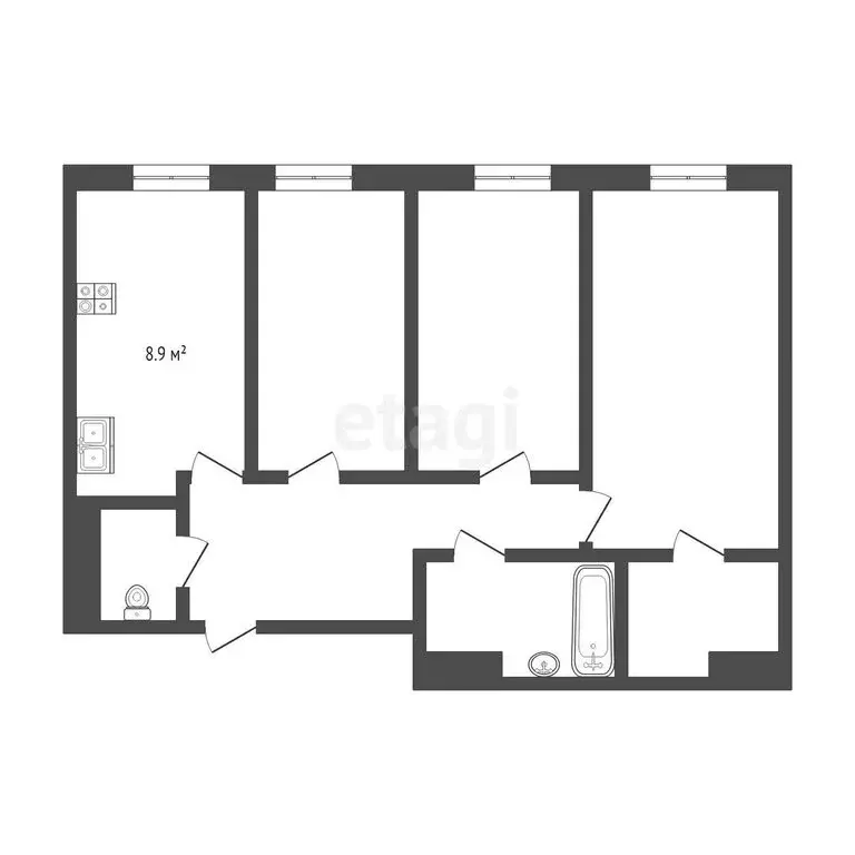 3-комнатная квартира: Новый Уренгой, район Северная Жилая Часть, ... - Фото 1