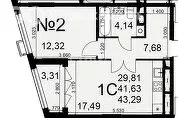 1-комнатная квартира: Тула, улица Фёдора Смирнова, 2 (35.93 м) - Фото 0