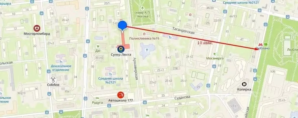 Студия Москва Армавирская ул., 5 (14.0 м) - Фото 1