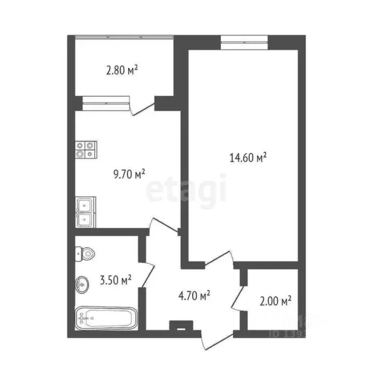 1-к кв. Тюменская область, Тюмень ул. Ветеранов Труда, 9Ак1 (34.9 м) - Фото 2