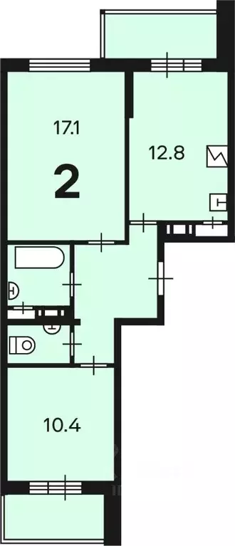 2-к кв. Москва Долгопрудная аллея, 14к1 (53.2 м) - Фото 0