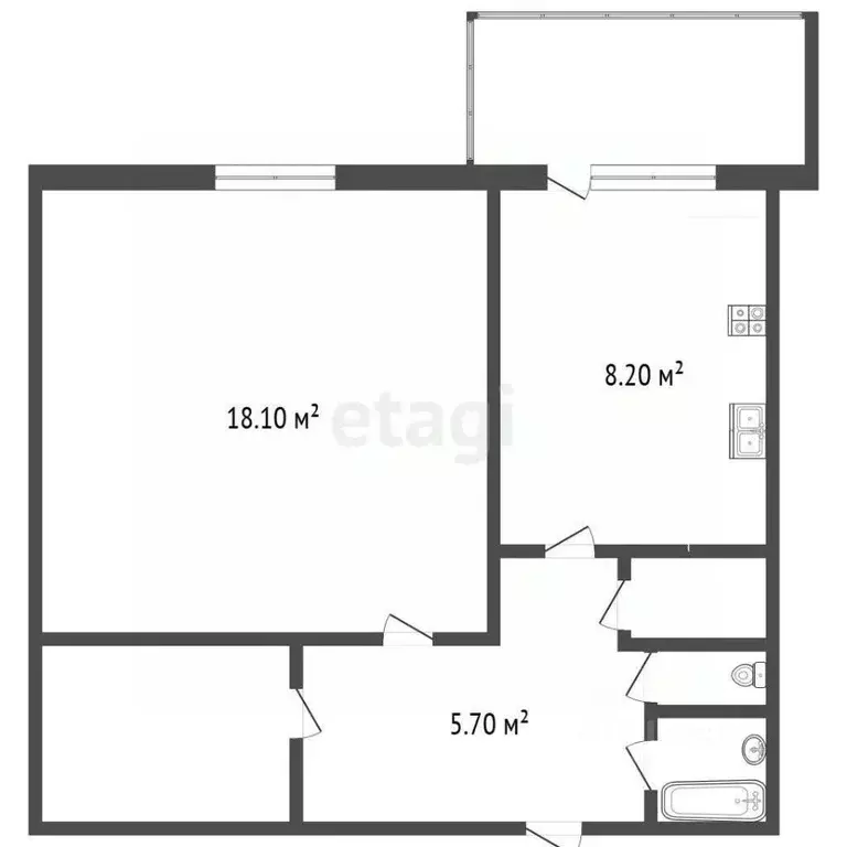 1-к кв. Ямало-Ненецкий АО, Новый Уренгой Восточный мкр, 3/4 (38.1 м) - Фото 2