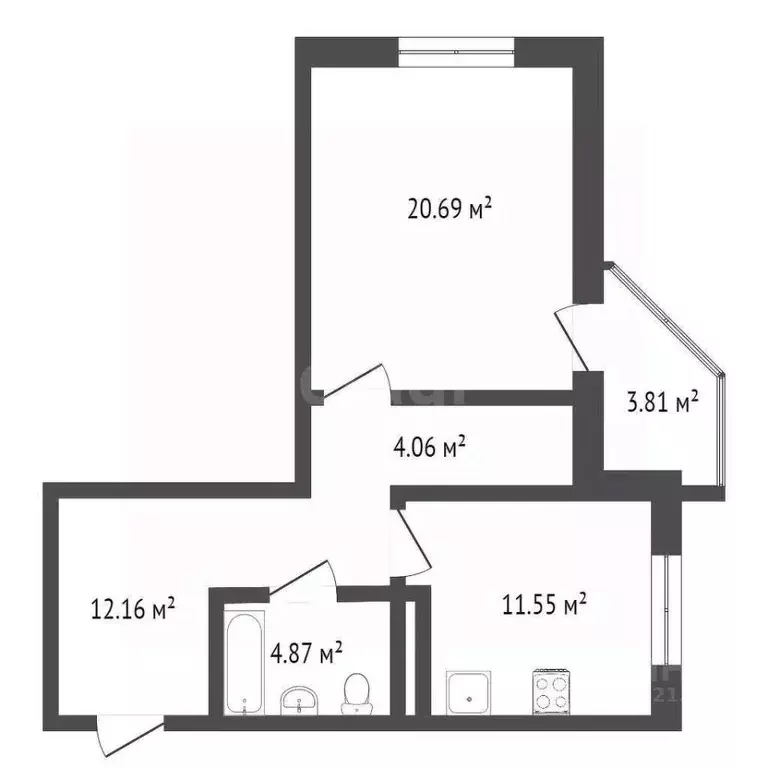 1-к кв. Тюменская область, Тюмень Восточный мкр, ул. Моторостроителей, ... - Фото 2