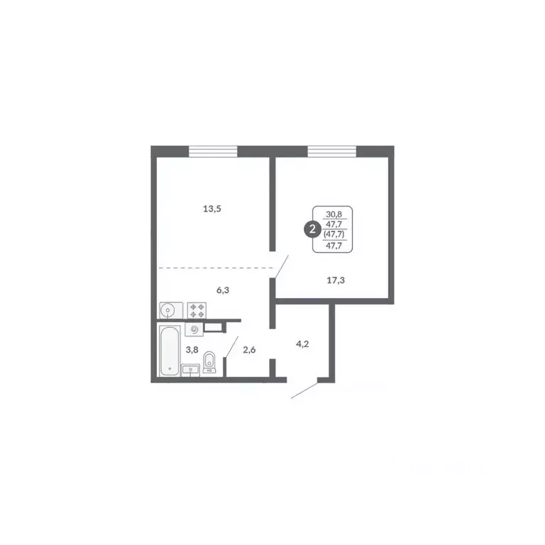 2-к кв. Кировская область, Киров ул. Потребкооперации, 34к1 (47.7 м) - Фото 1