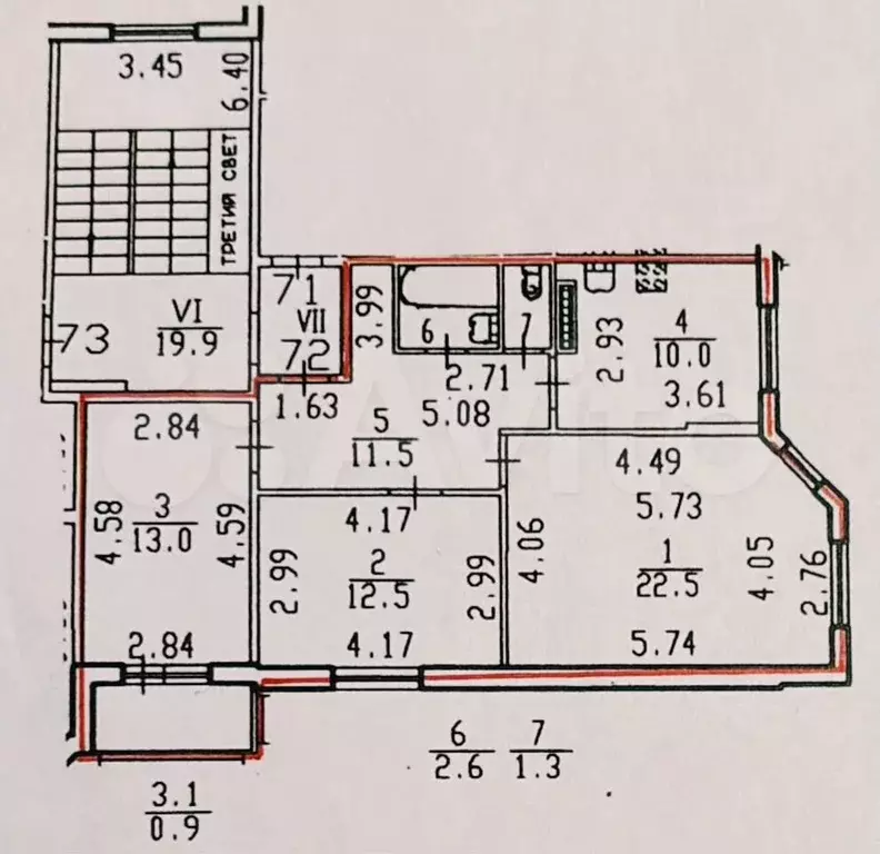 3-к. квартира, 75 м, 3/4 эт. - Фото 0