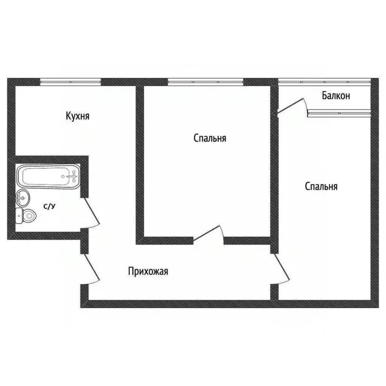 2-к кв. Приморский край, Владивосток ул. Кирова, 70 (43.5 м) - Фото 1