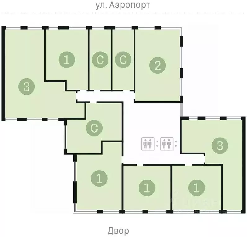 Студия Новосибирская область, Новосибирск ул. Аэропорт, 88 (44.35 м) - Фото 1