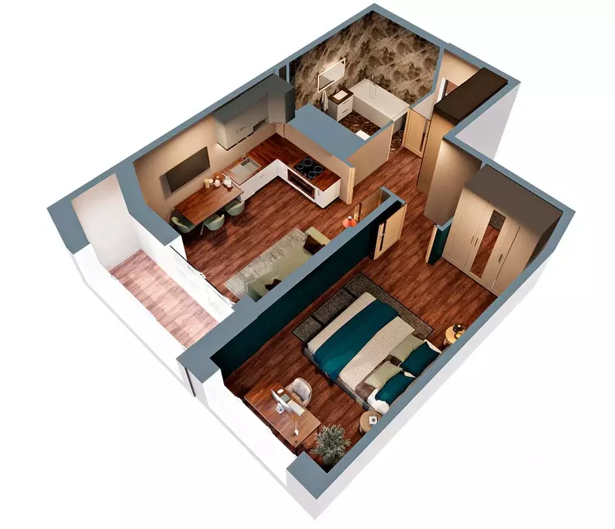 1-к кв. Башкортостан, Нефтекамск Комсомольский просп., 92 (42.41 м) - Фото 2