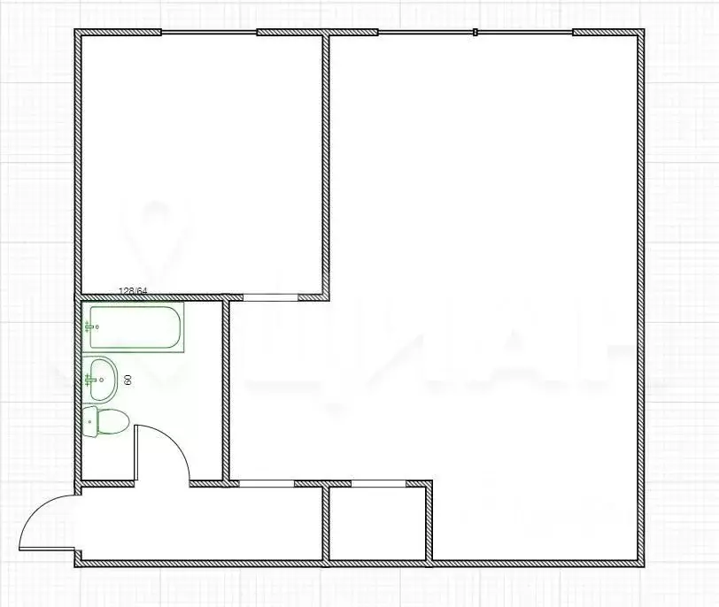 1-к кв. Кемеровская область, Кемерово Октябрьский просп., 18 (32.1 м) - Фото 2