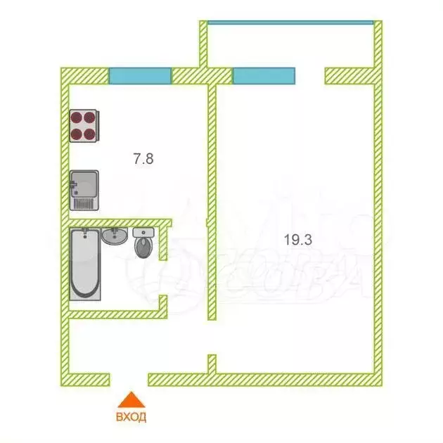 1-к. квартира, 36 м, 3/5 эт. - Фото 0