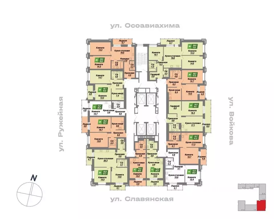 Студия Новосибирская область, Новосибирск Калининский квартал жилой ... - Фото 1