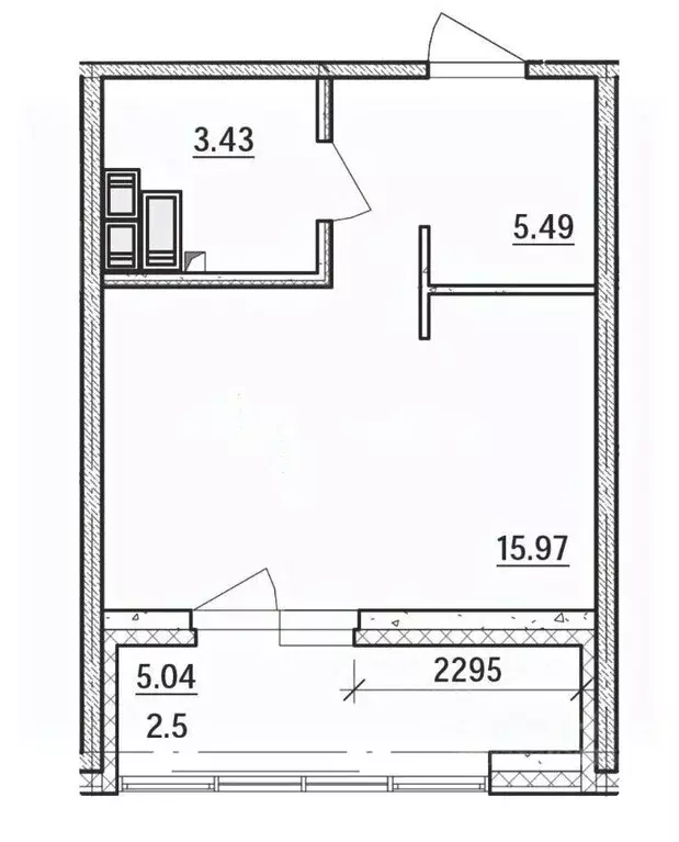 Студия Санкт-Петербург Белоостровская ул., 7 (30.0 м) - Фото 2