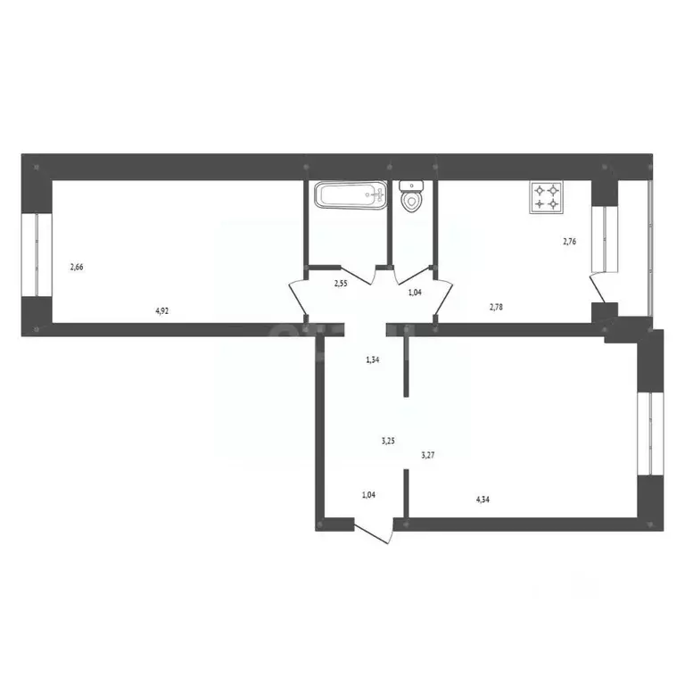 2-к кв. Амурская область, Белогорск ул. Кирова, 249/1 (46.1 м) - Фото 2