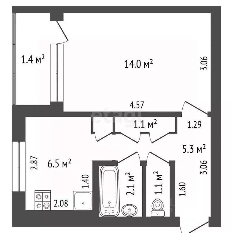 1-к кв. Мордовия, Саранск ул. Крупской, 22с3 (29.0 м) - Фото 0