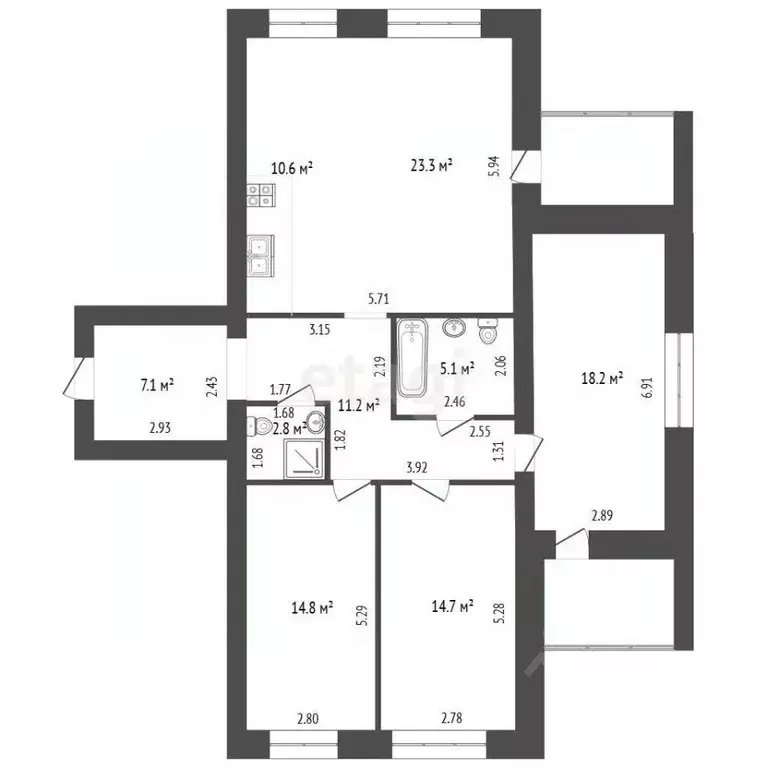 4-к кв. Алтайский край, Барнаул тракт Змеиногорский, 35А (118.0 м) - Фото 2
