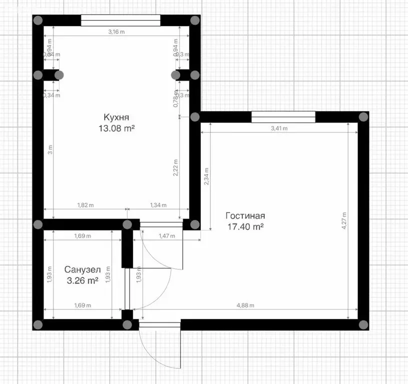 1-комнатная квартира: Нальчик, Кабардинская улица, 230 (33.48 м) - Фото 0