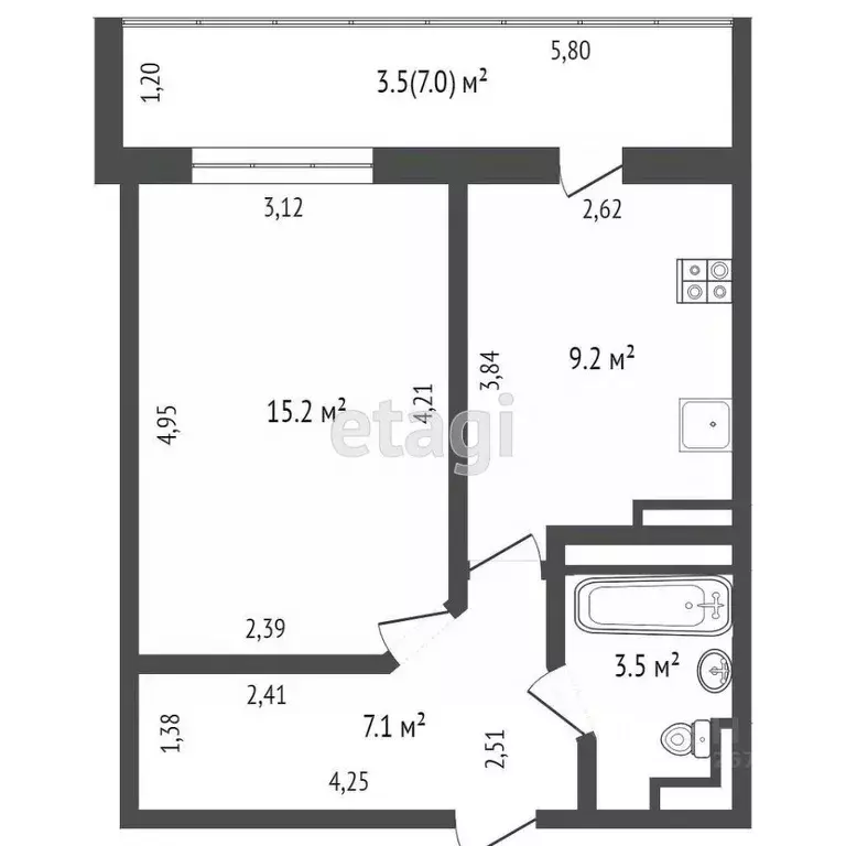 1-к кв. Татарстан, Набережные Челны ул. Виктора Полякова, 20 (32.0 м) - Фото 1