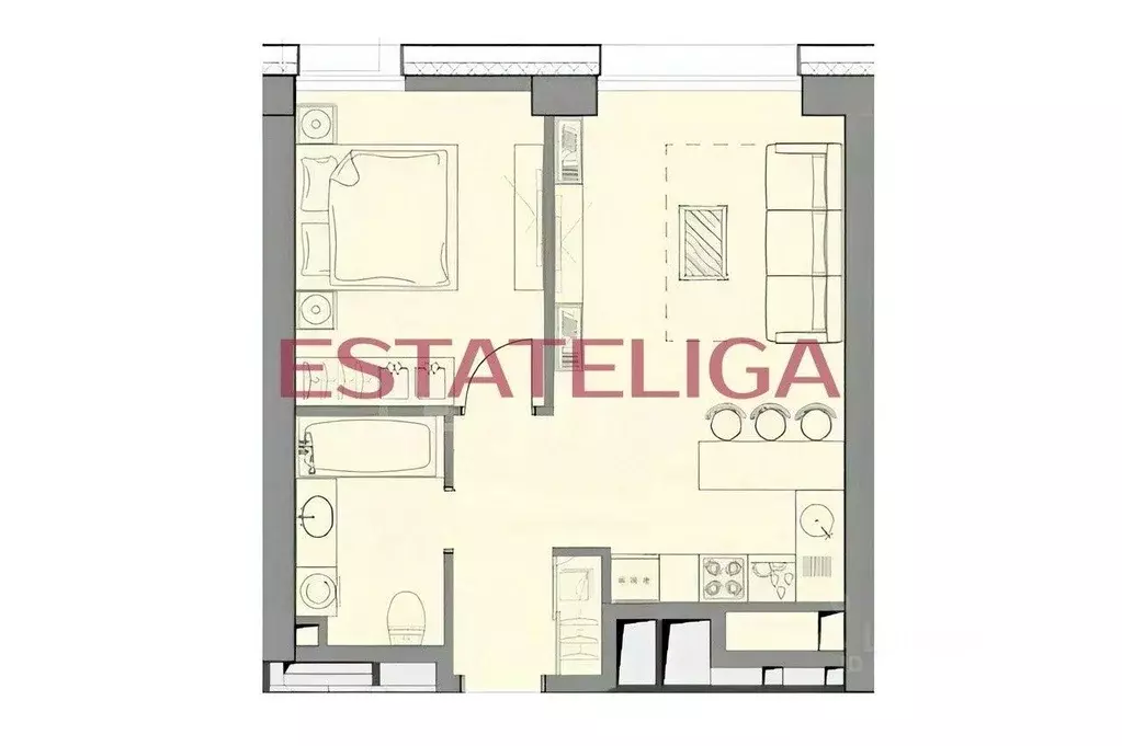 Квартира, 2 комнаты, 46 м - Фото 0