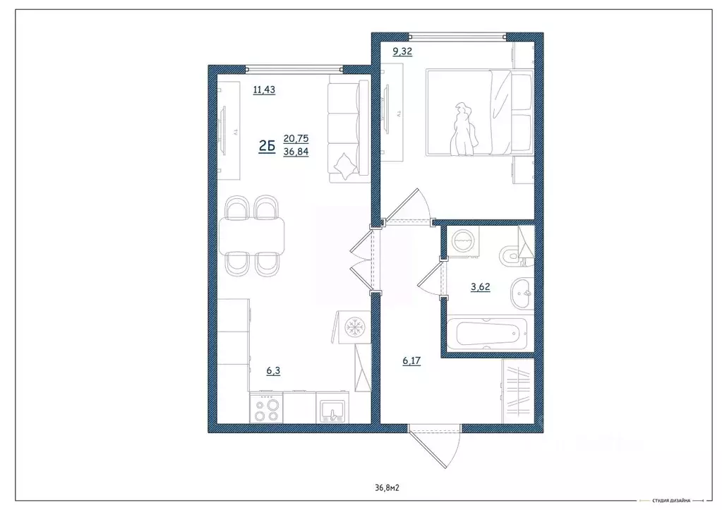 2-к кв. Ярославская область, Ярославль ул. Дядьковская, 16А (36.8 м) - Фото 1
