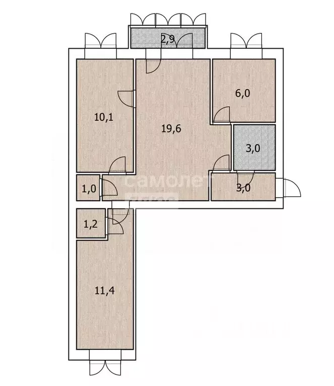 3-к кв. Башкортостан, Уфа Кольцевая ул., 63 (56.2 м) - Фото 1