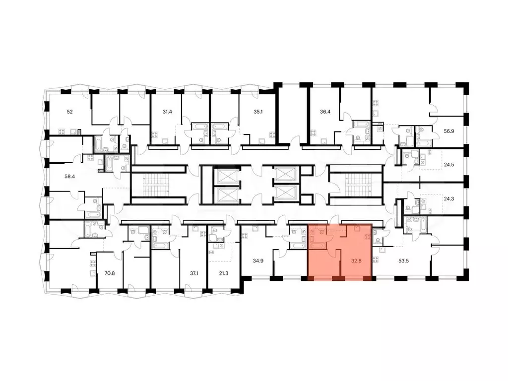 1-к. квартира, 32,8 м, 15/32 эт. - Фото 1