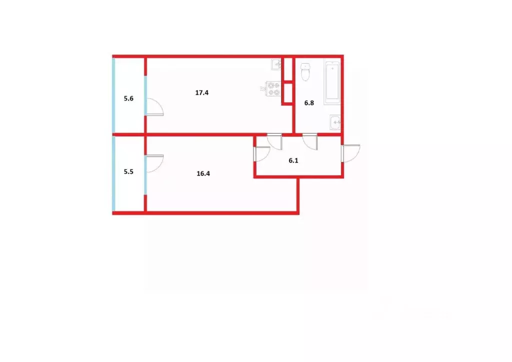 1-к кв. Санкт-Петербург Туристская ул., 22Б (46.7 м) - Фото 1