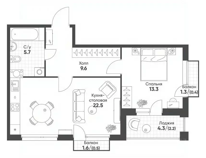 1-к кв. Новосибирская область, Кольцово рп Счастье в Кольцово жилой ... - Фото 1