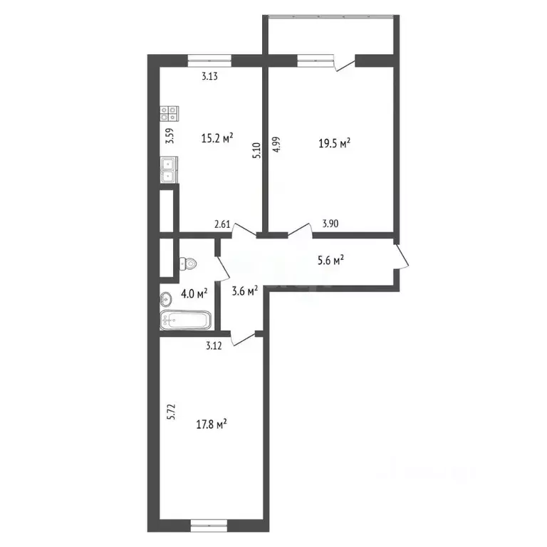 2-к кв. Челябинская область, Челябинск ул. 40-летия Победы, 52 (65.7 ... - Фото 2