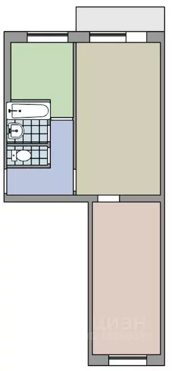 2-к кв. Красноярский край, Красноярск Парашютная ул., 78 (45.8 м) - Фото 0