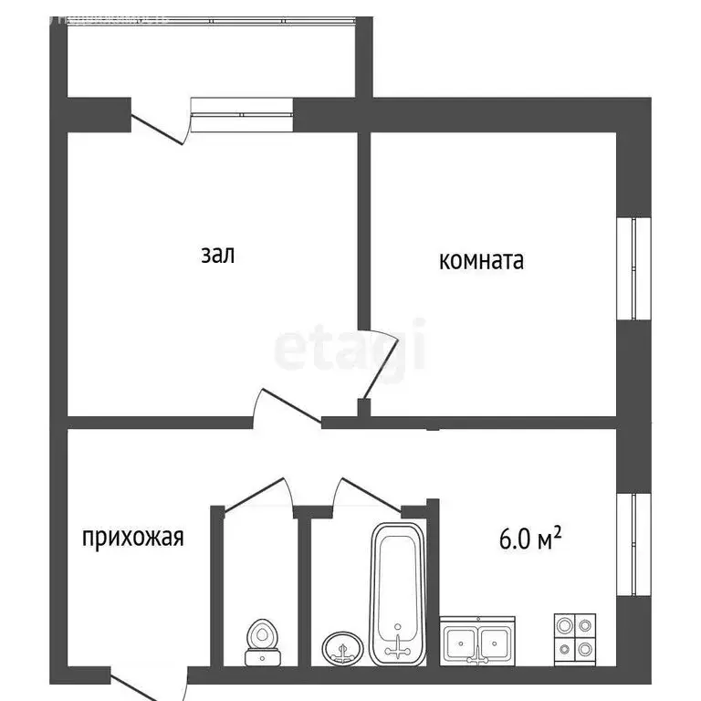 2-комнатная квартира: Тобольск, микрорайон Иртышский, 2 (41 м) - Фото 0