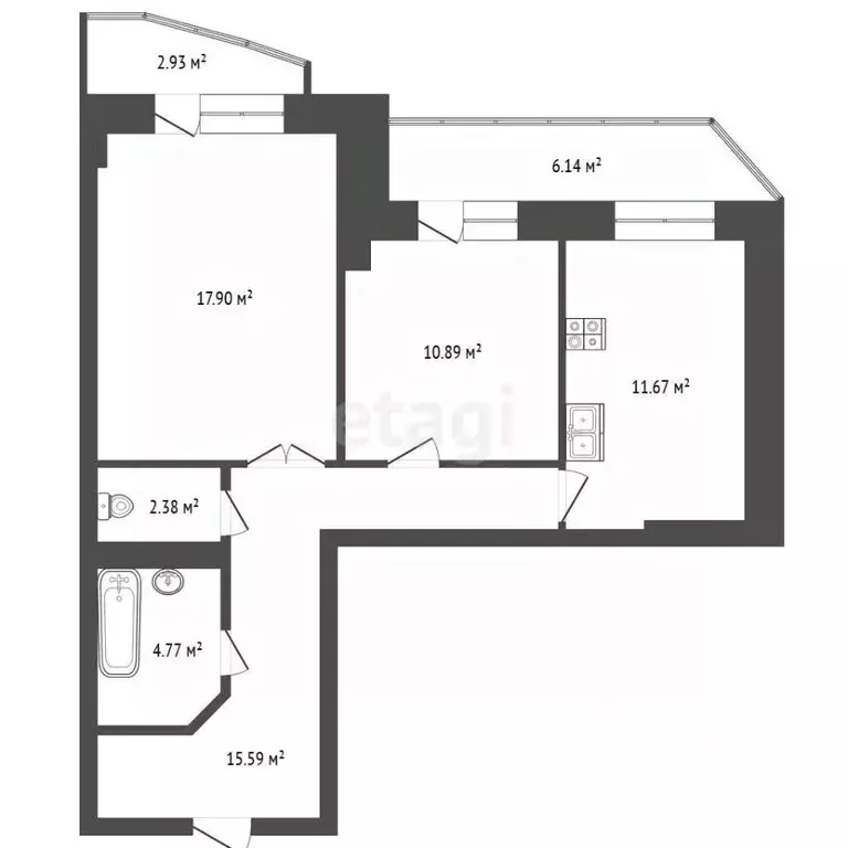 2-к кв. Тамбовская область, Тамбов ул. Агапкина, 21 (68.5 м) - Фото 1