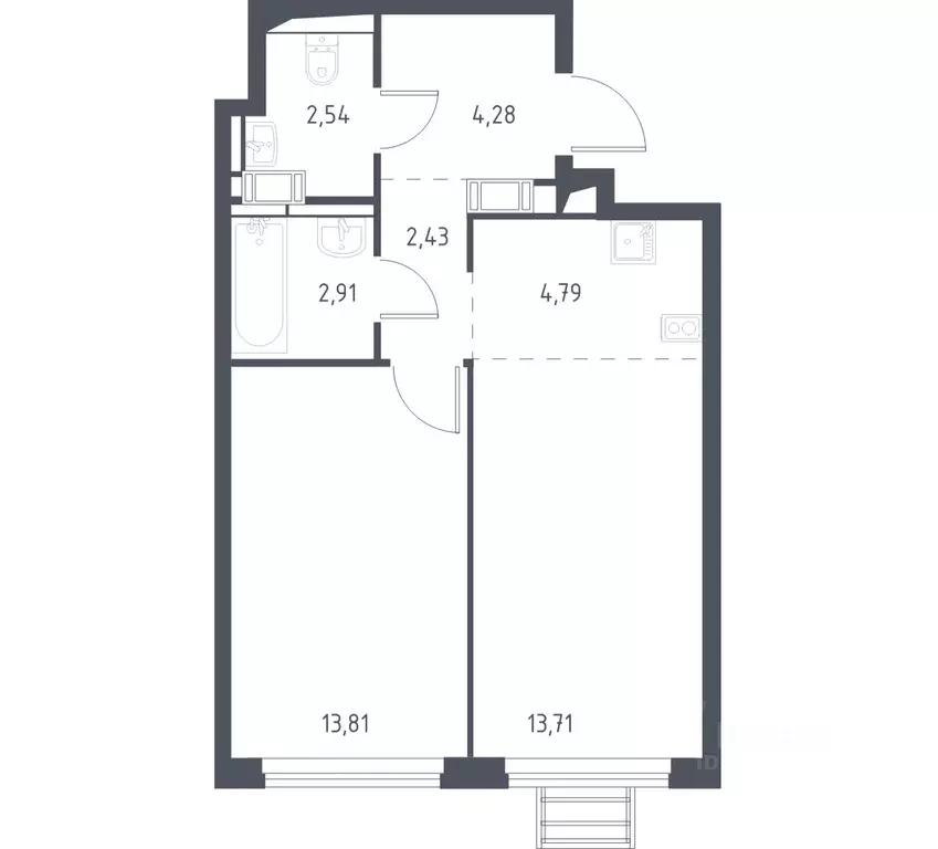 1-к кв. Московская область, Ленинский городской округ, Мисайлово пгт, ... - Фото 1