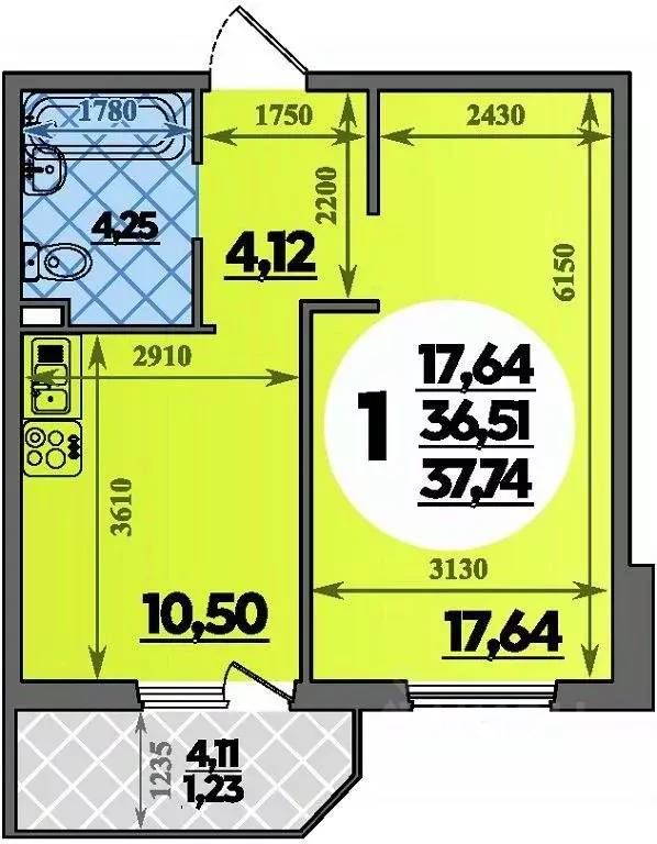 1-к кв. Краснодарский край, Краснодар пос. Березовый, ул. Имени ... - Фото 1