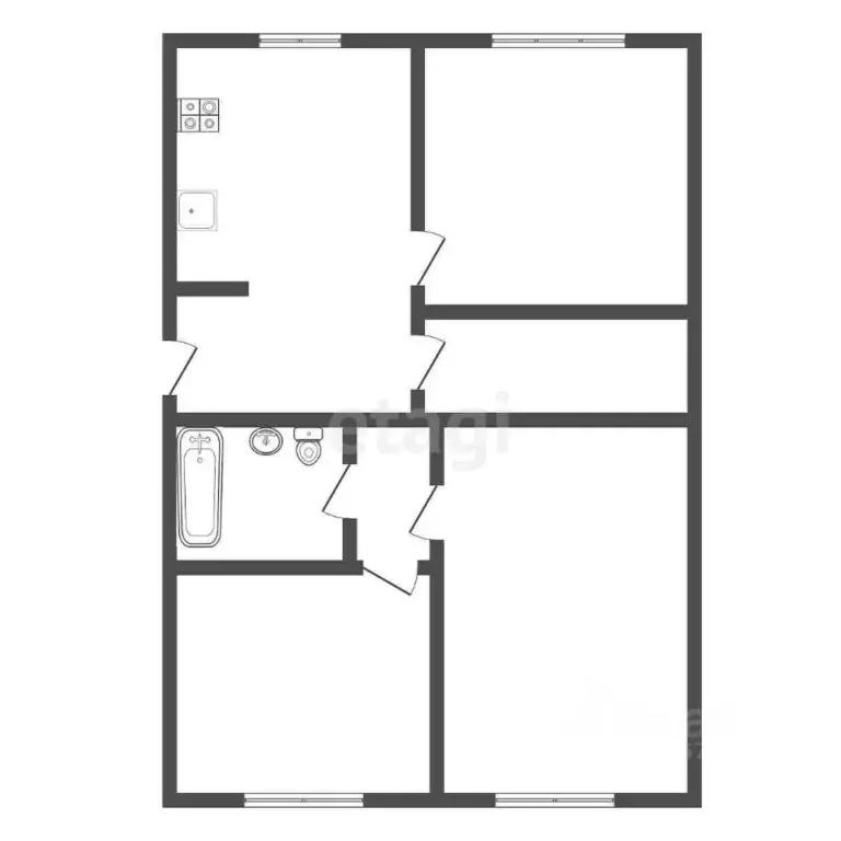 3-к кв. Иркутская область, Ангарск 33-й мкр, 10 (70.0 м) - Фото 2