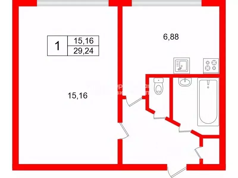 1-к кв. Санкт-Петербург просп. Славы, 7К1 (29.24 м) - Фото 1