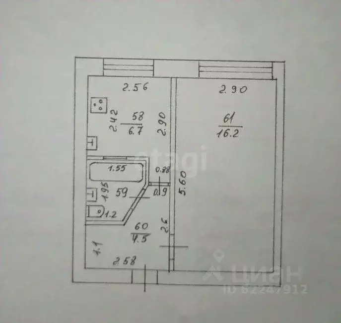 1-к кв. Краснодарский край, Ейск Коммунистическая ул. (30.0 м) - Фото 2