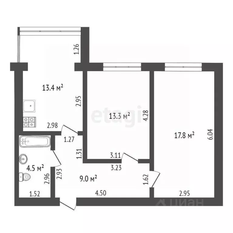 2-к кв. Краснодарский край, Краснодар Музыкальный мкр, ул. Имени ... - Фото 1