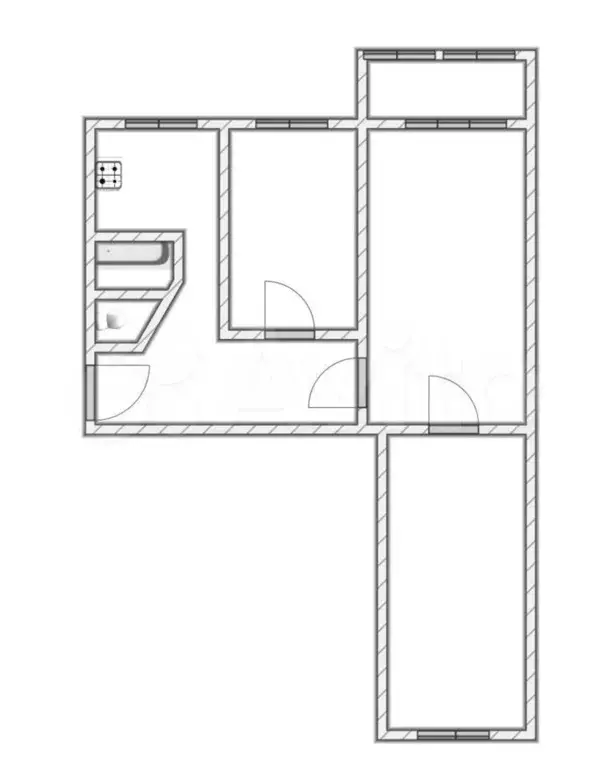 3-к. квартира, 58 м, 4/4 эт. - Фото 0