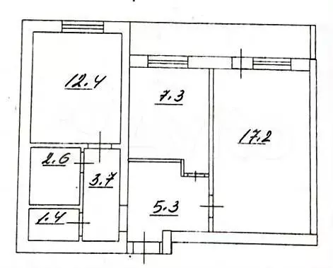 2-к. квартира, 49,9 м, 4/9 эт. - Фото 0