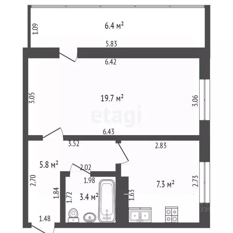 1-к кв. Башкортостан, Стерлитамак ул. Строителей, 12 (36.2 м) - Фото 1