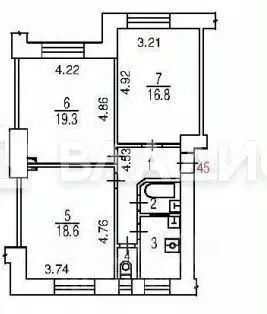 3-к кв. Москва Спартаковская ул., 19С2 (71.7 м) - Фото 2