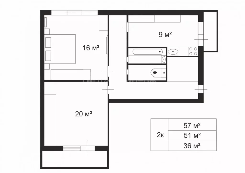 2-к кв. Владимирская область, Владимир ул. Соколова-Соколенка, 5 (57.0 ... - Фото 2