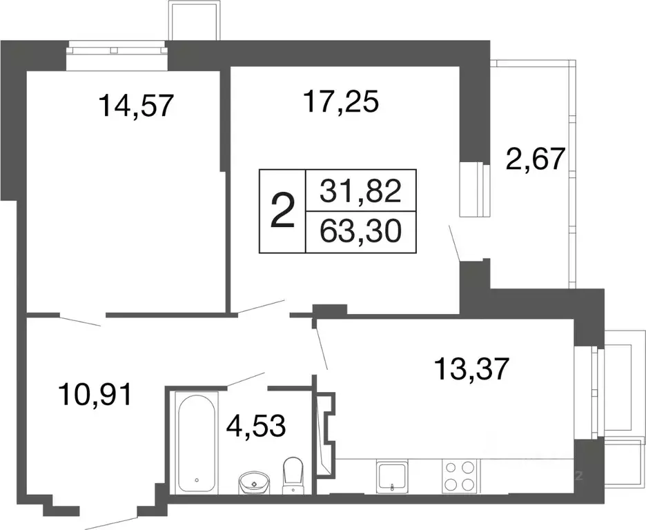 2-к кв. Московская область, Апрелевка Наро-Фоминский городской округ, ... - Фото 1
