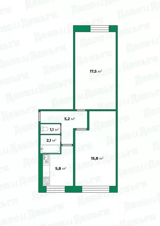 2-к кв. Кировская область, Киров ул. Лепсе, 49А (48.0 м) - Фото 1