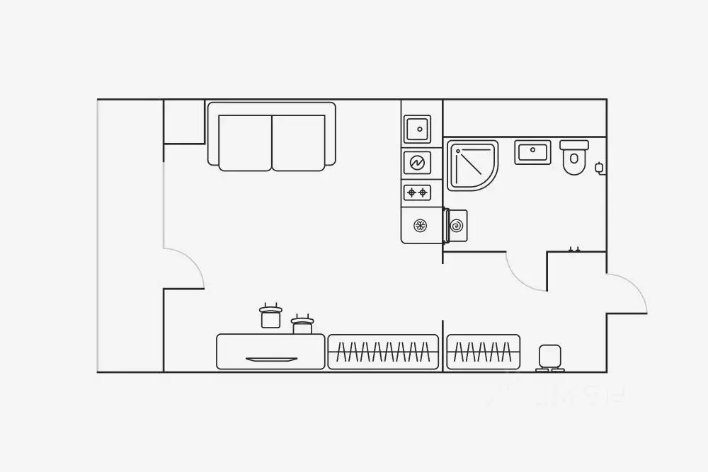 Студия Липецкая область, Липецк ул. М.И. Неделина, 4Д (27.0 м) - Фото 2