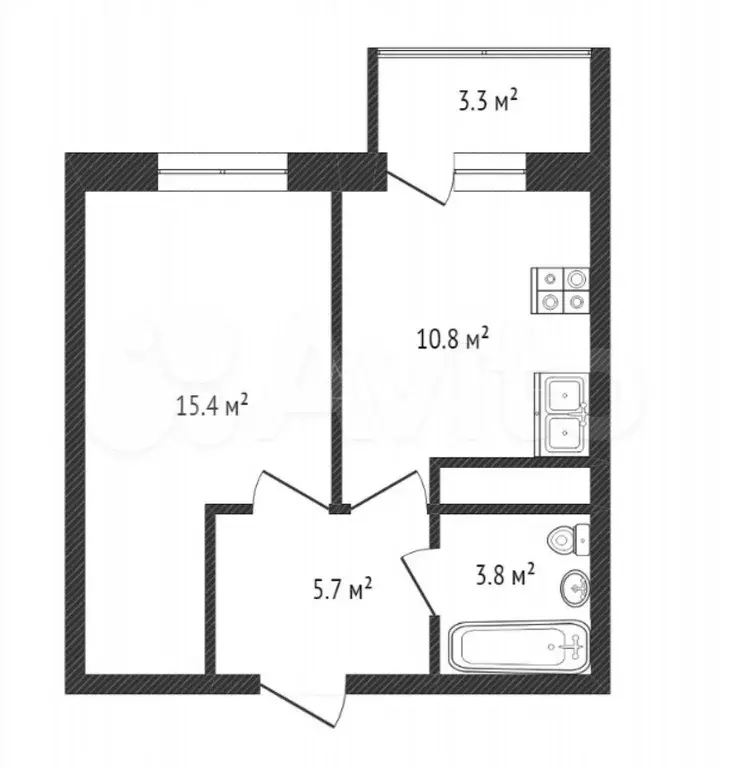 1-к. квартира, 40 м, 16/19 эт. - Фото 0